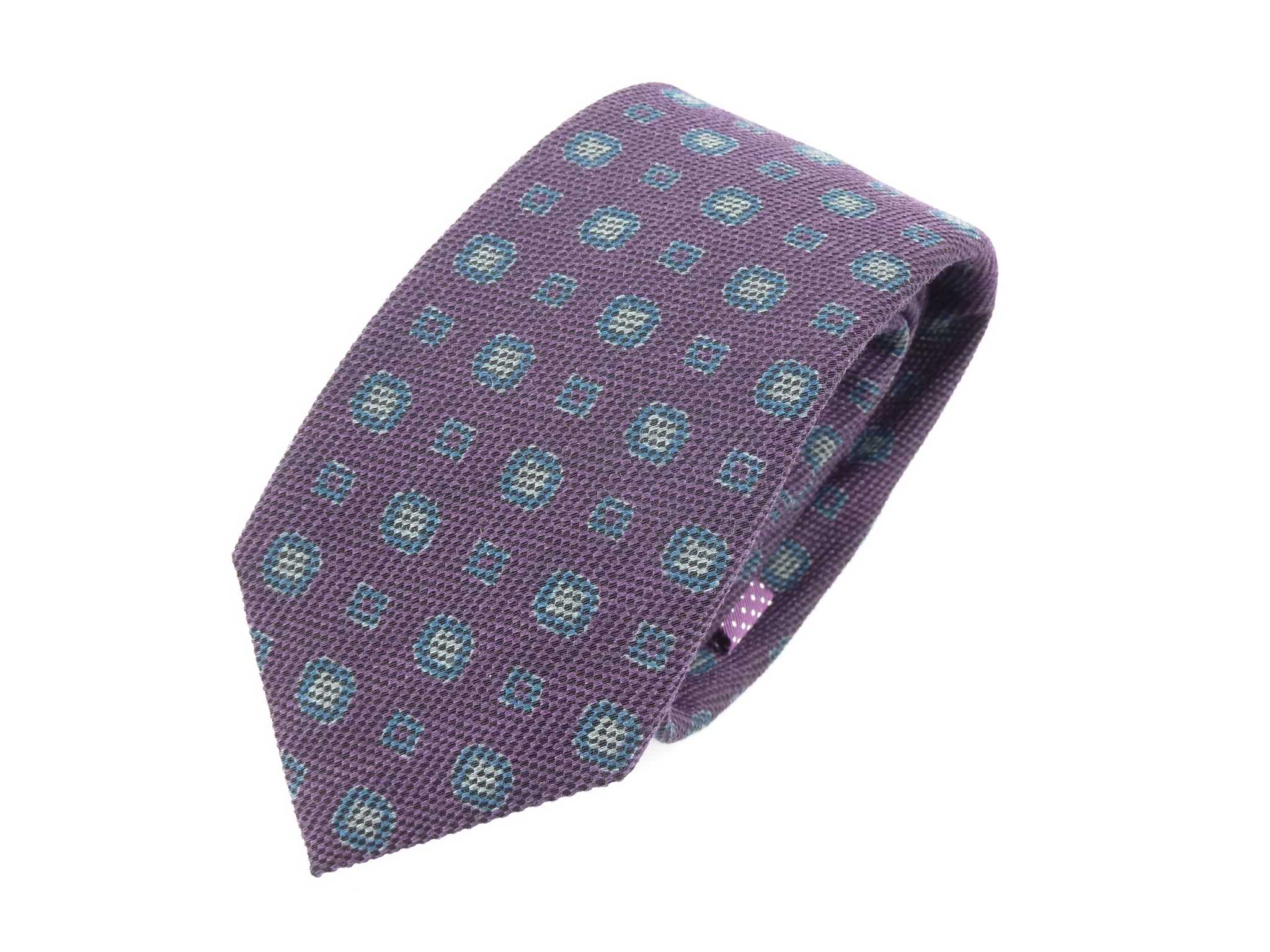 Krawatte, – Minimal, MAICA 60% Wolle 7,5cm, Seide, Aubergine Krawattenfabrik 40%