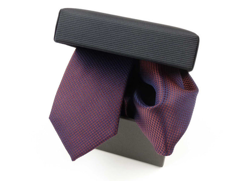 Krawatten-Set, 100% Seide, 6cm slim, Minimalstruktur, Rot