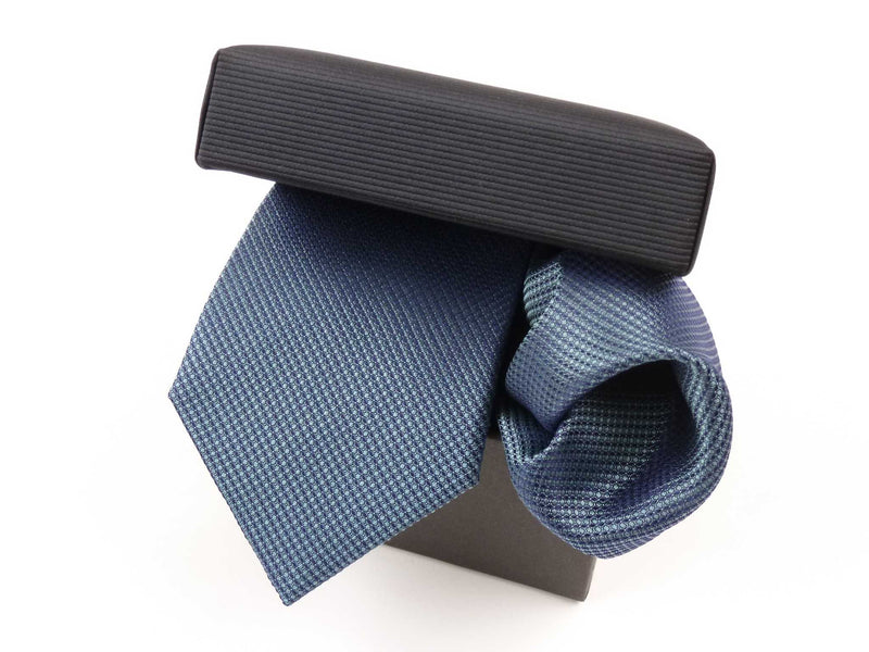 Krawatten-Set, 100% Seide, 7,5cm, Minimalstruktur, Mint