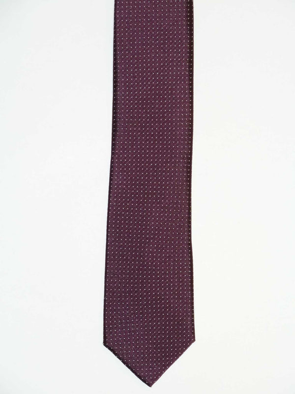 Krawatte, 100% Seide, 6cm slim, Picoté, Bordeaux