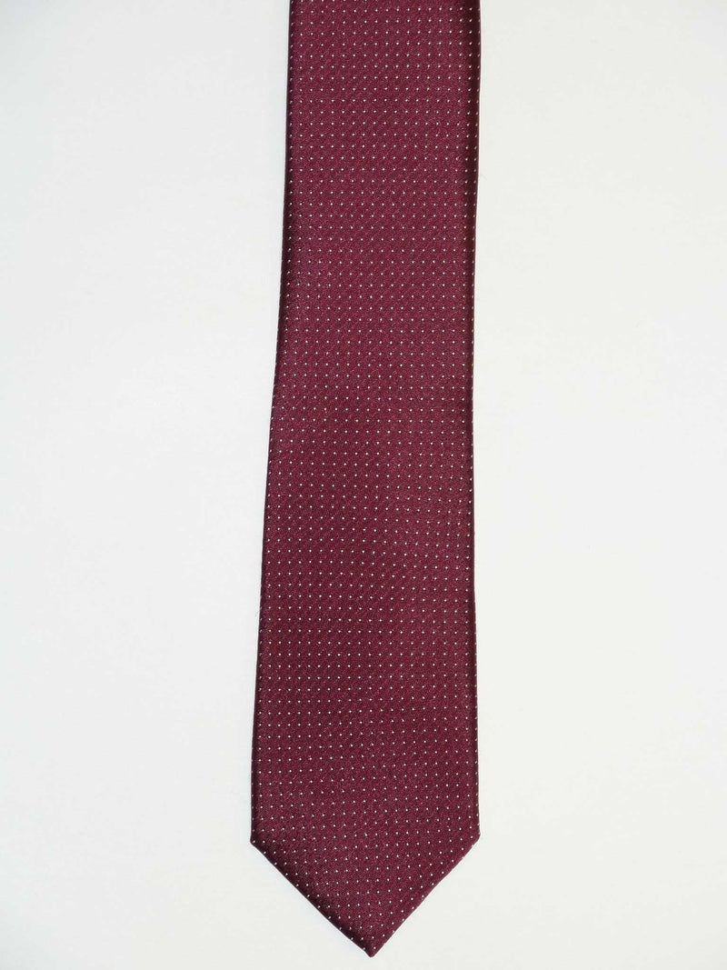 Krawatte, 100% Seide, 6cm slim, Picoté, Beere