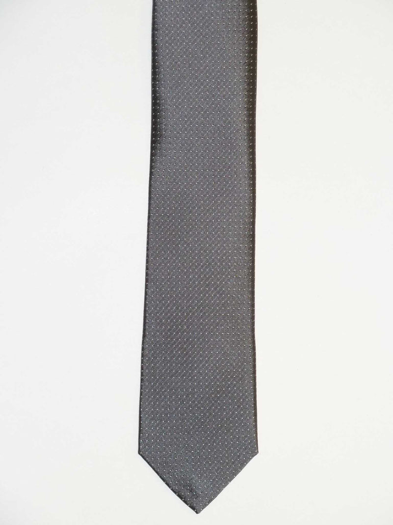 Krawatte, 100% Seide, 6cm slim, Picoté, Grau