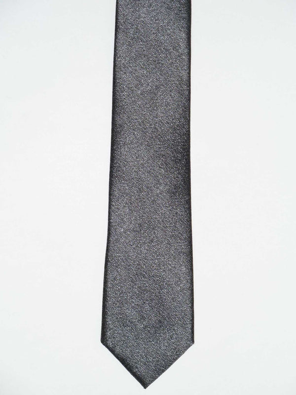 Krawatte, 100% Seide, 6cm slim, offene Struktur, Grau