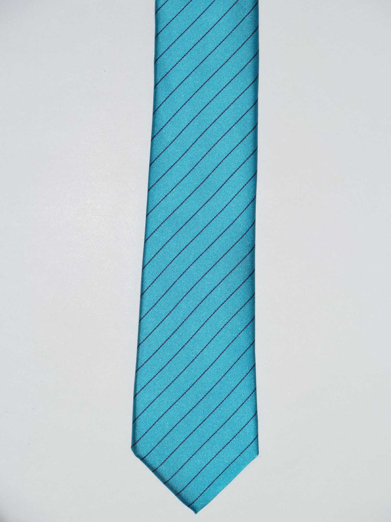 Krawatte, 100% Seide, 6cm slim, Streifen, Türkis