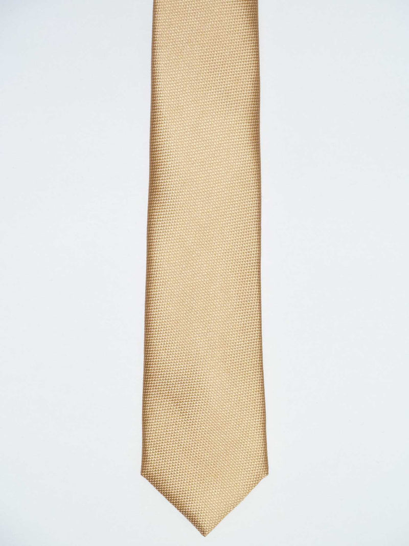 Krawatte, 100% Seide, 6cm slim, Uni, Vanille