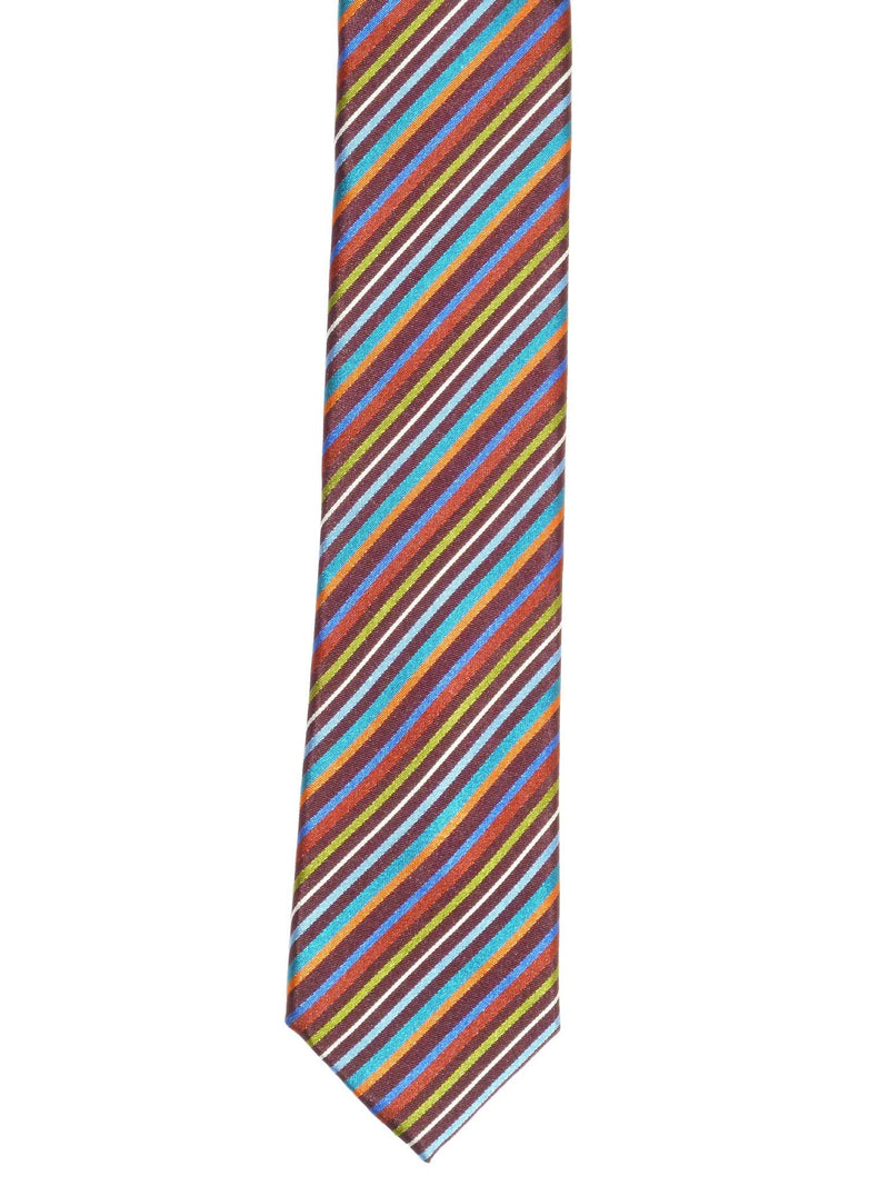 Krawatte, 100% Seide, 6cm slim, Streifen, Terra