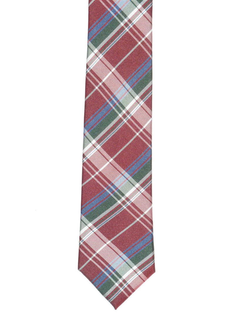 Krawatte, 100% Seide, 6cm slim, Kariert, Rot