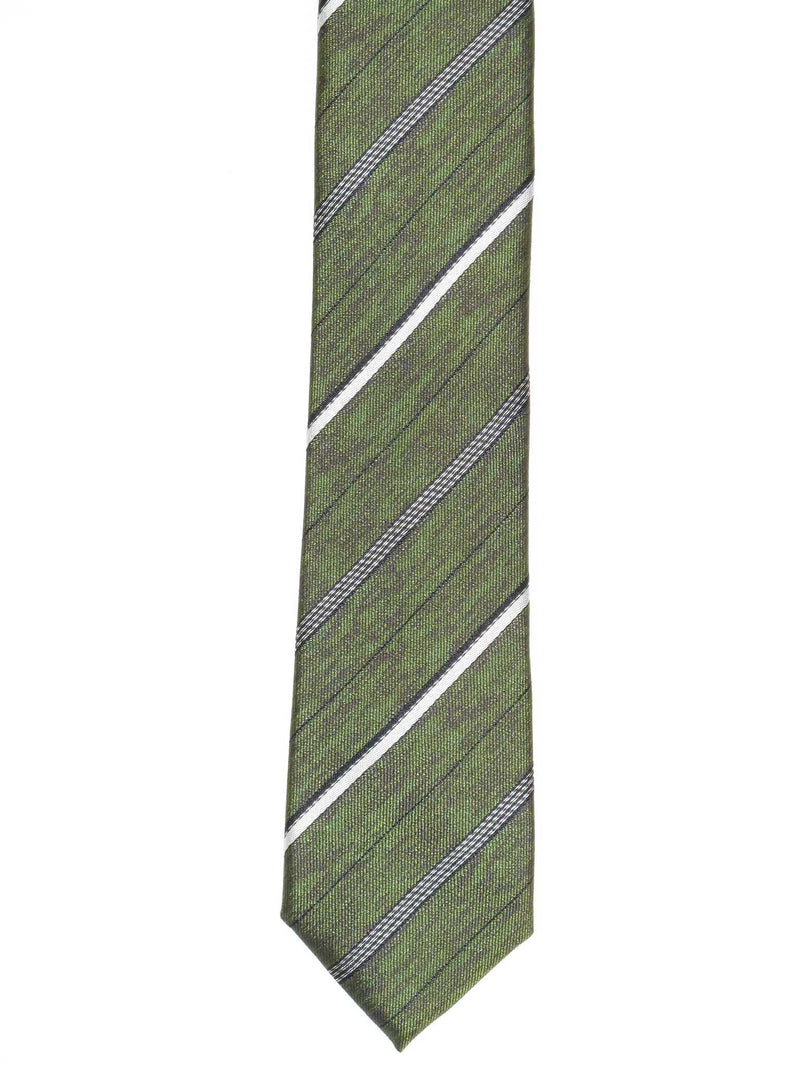 Krawatte, 100% Seide, 6cm slim, Streifen, Grün