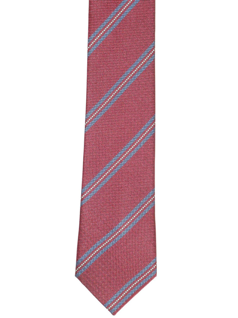 Krawatte, 100% Seide, 6cm slim, Streifen, Rot