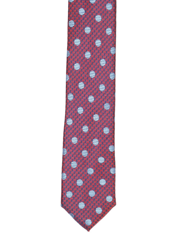 Krawatte, 100% Seide, 6cm slim, Tupfen, Rot