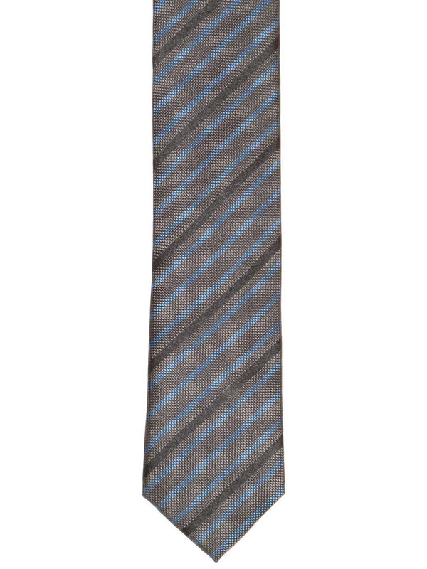Krawatte, 100% Seide, 6cm slim, Streifen, Blau