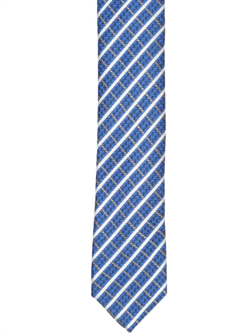 Krawatte, 100% Seide, 6cm slim, Kariert, Blau