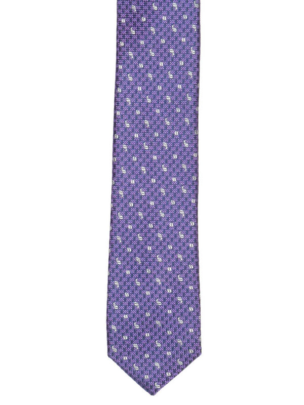 Krawatte, 100% Seide, 6cm slim, Paisley, Lila