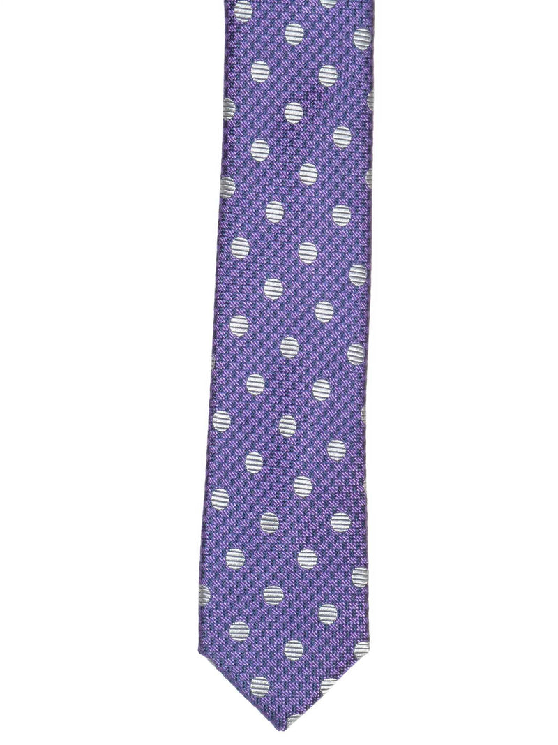 Krawatte, 100% Seide, 6cm slim, Tupfen, Lila