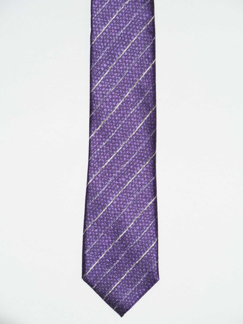 Krawatte, 100% Seide, 6cm slim, Streifen, Flieder