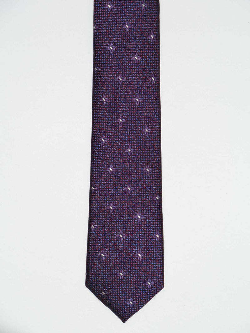 Krawatte, 100% Seide, 6cm slim, Minimal, Rot-Blau