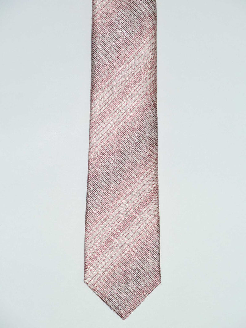 Krawatte, 100% Seide, 6cm slim, Streifen, Koralle