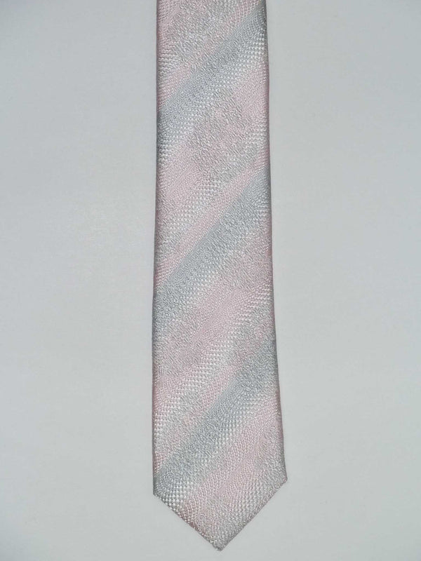 Krawatte, 100% Seide, 6cm slim, Ornament, Rosé