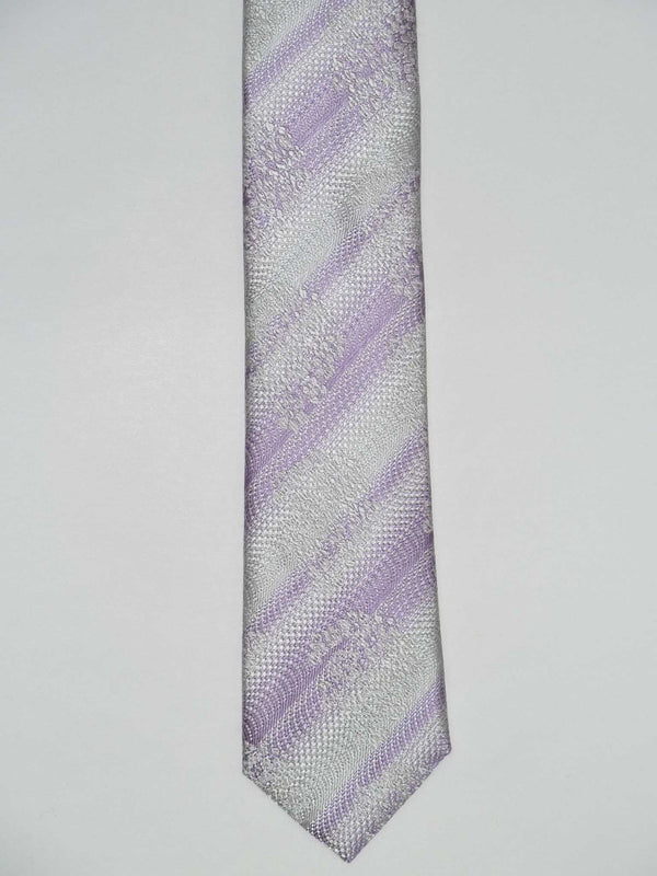 Krawatte, 100% Seide, 6cm slim, Ornament, Flieder