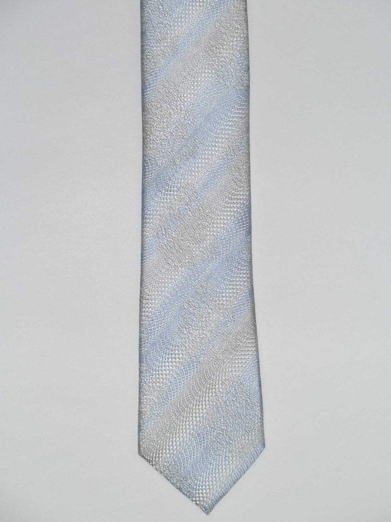 Krawatte, 100% Seide, 6cm slim, Ornament, Hellblau