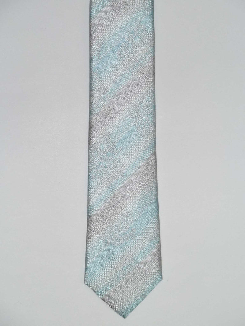 Krawatte, 100% Seide, 6cm slim, Ornament, Aqua