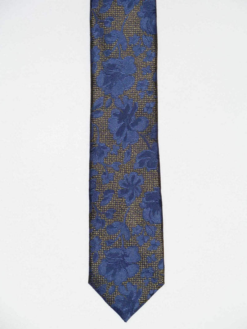 Krawatte, 100% Seide, 6cm slim, Blumen, Grün