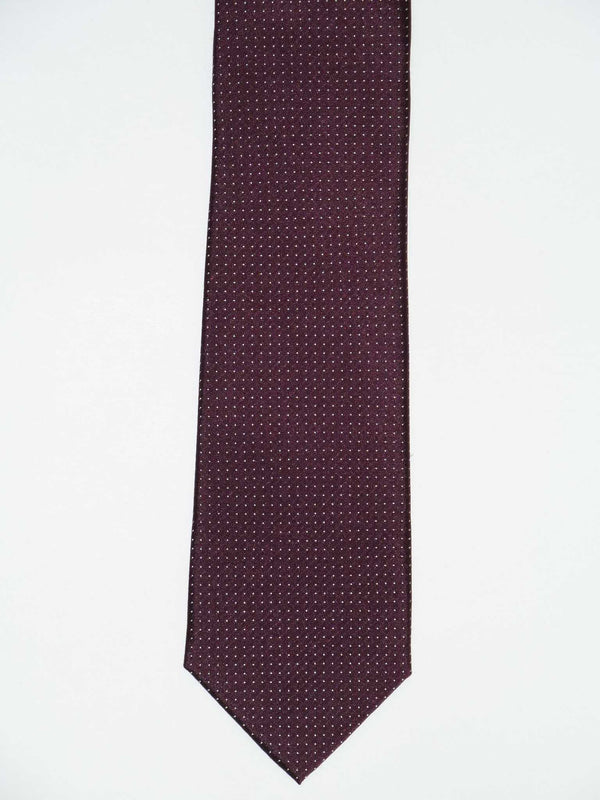 Krawatte, 100% Seide, 7,5cm, Picoté, Bordeaux