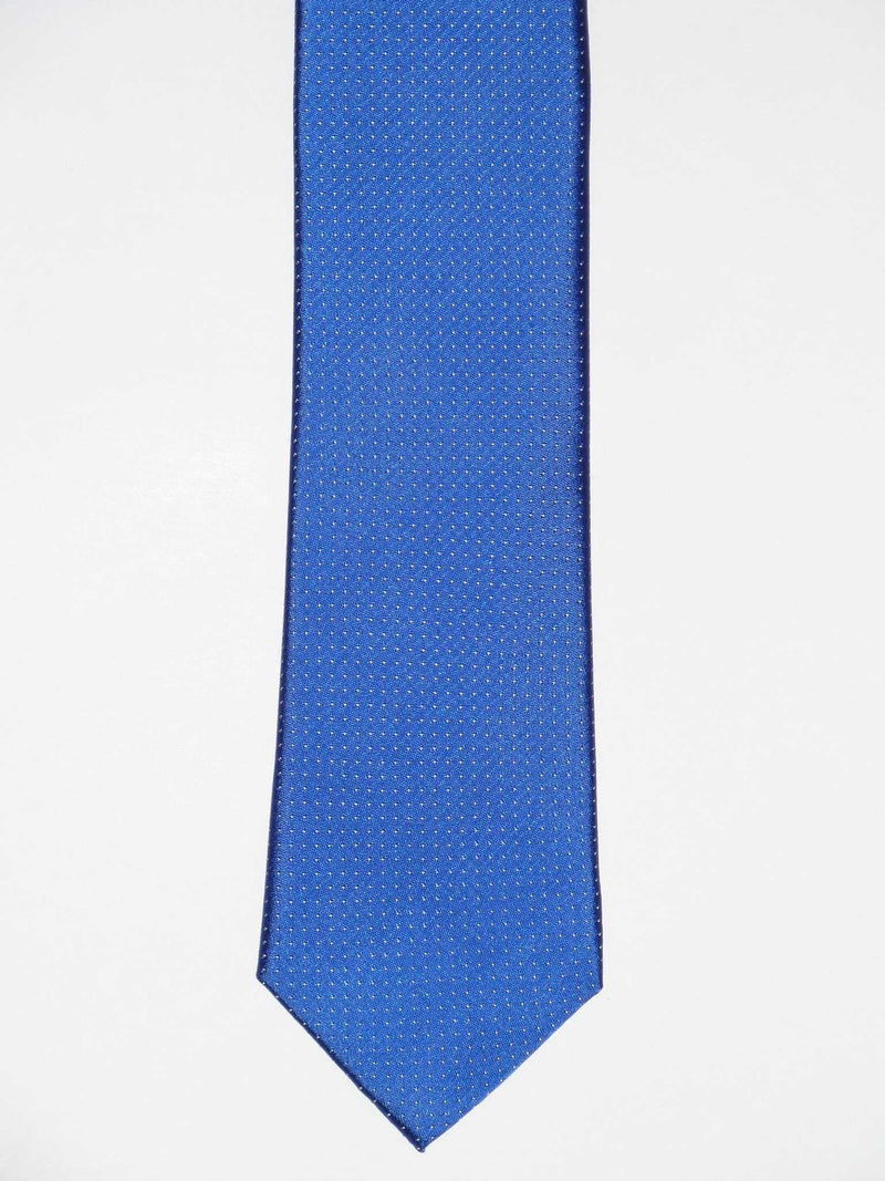 Krawatte, 100% Seide, 7,5cm, Picoté, Royalblau