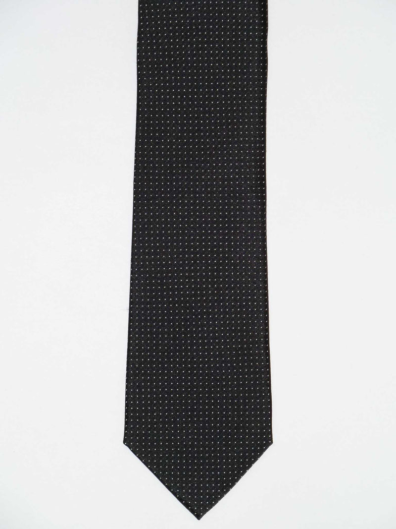 Krawatte, 100% Seide, 7,5cm, Picoté, Schwarz