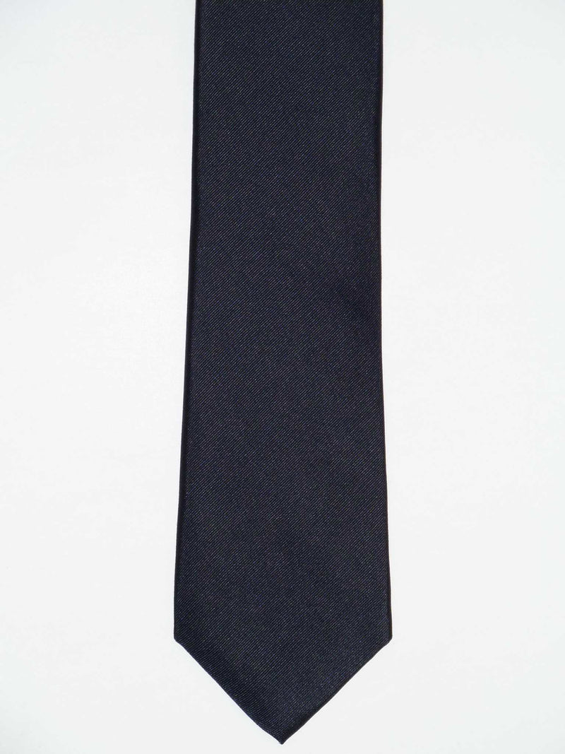 Krawatte, 100% Seide, 7,5cm, Twill, Schwarz/Navy