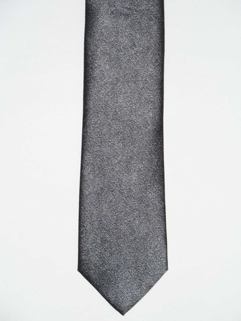 Krawatte, 100% Seide, 7,5cm, offene Struktur, Grau