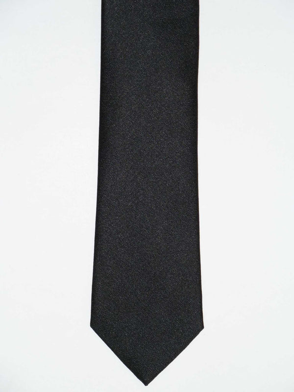 Krawatte, 100% Seide, 7,5cm, offene Struktur, Schwarz