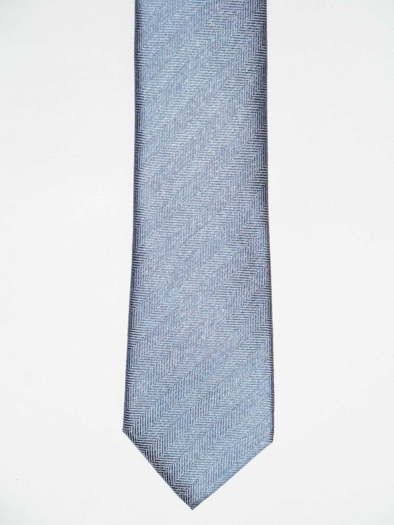 Krawatte, 100% Seide, 7,5cm, offene Struktur, Uni, Blau
