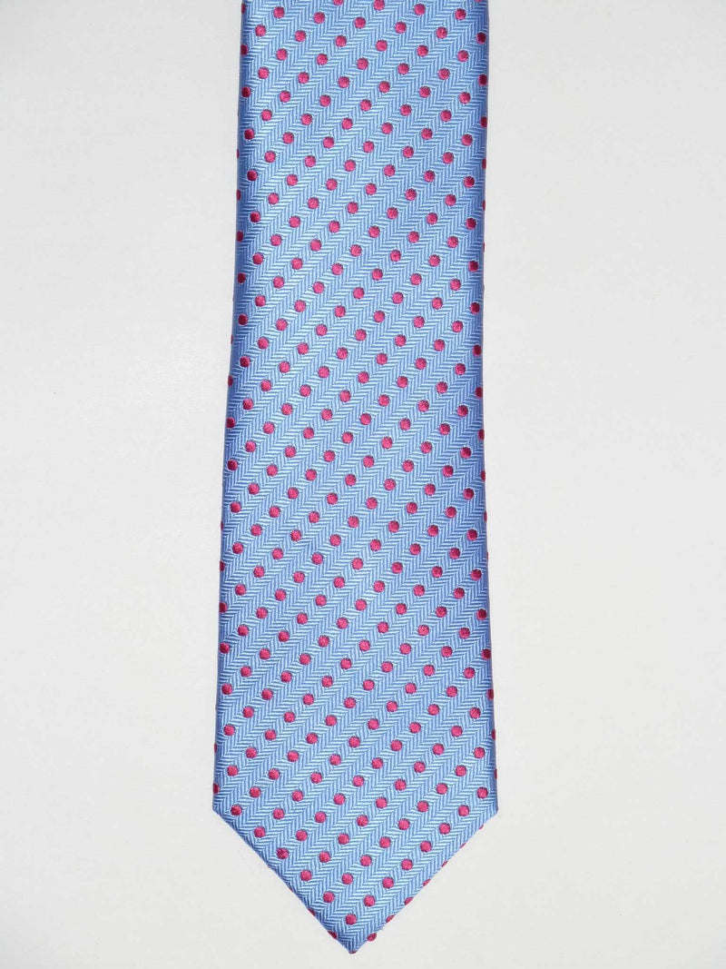 Krawatte, 100% Seide, 7,5cm, Punkte, Hellblau