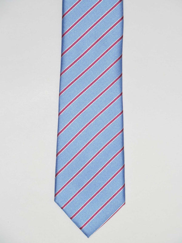 Krawatte, 100% Seide, 7,5cm, Streifen, Hellblau