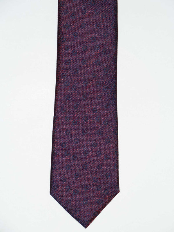 Krawatte, 100% Seide, 7,5cm, Minimal, bordeaux-blau