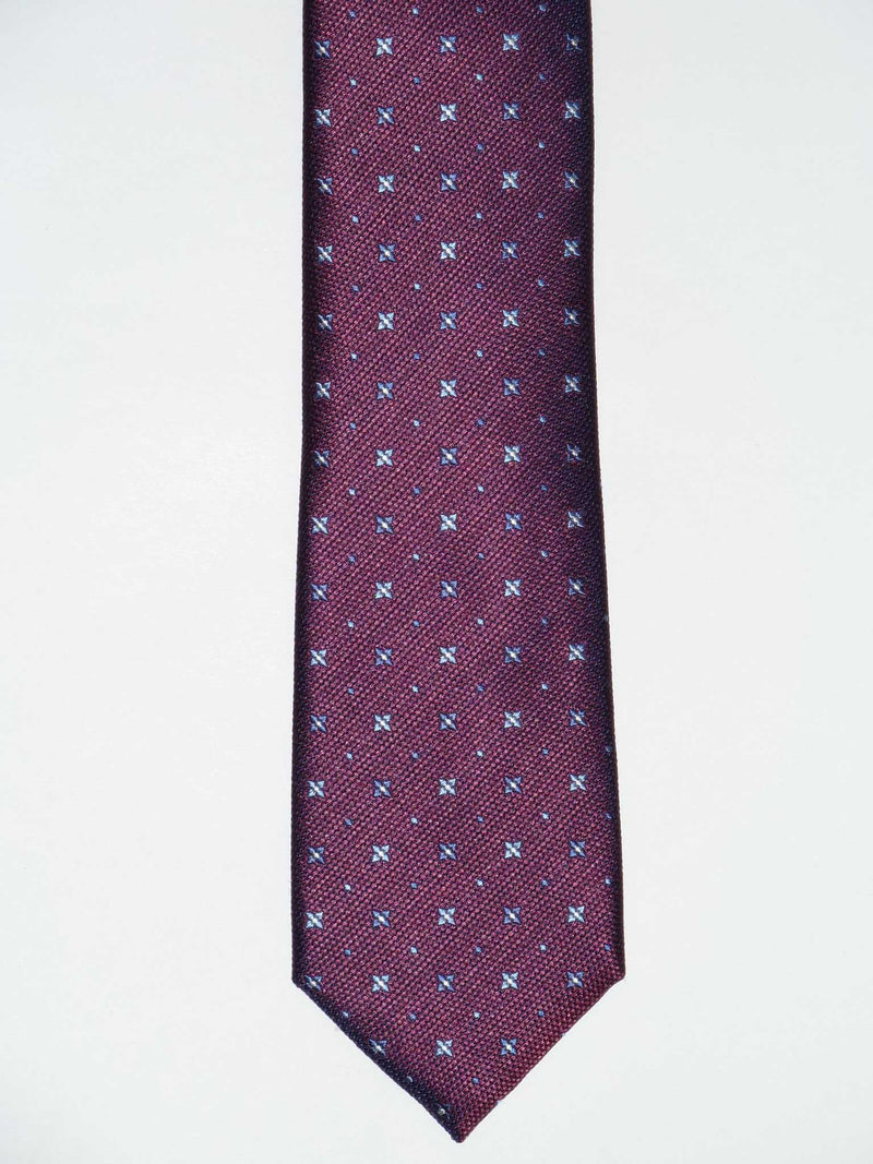 Krawatte, 100% Seide, 7,5cm, Minimal, beere-blau changierend