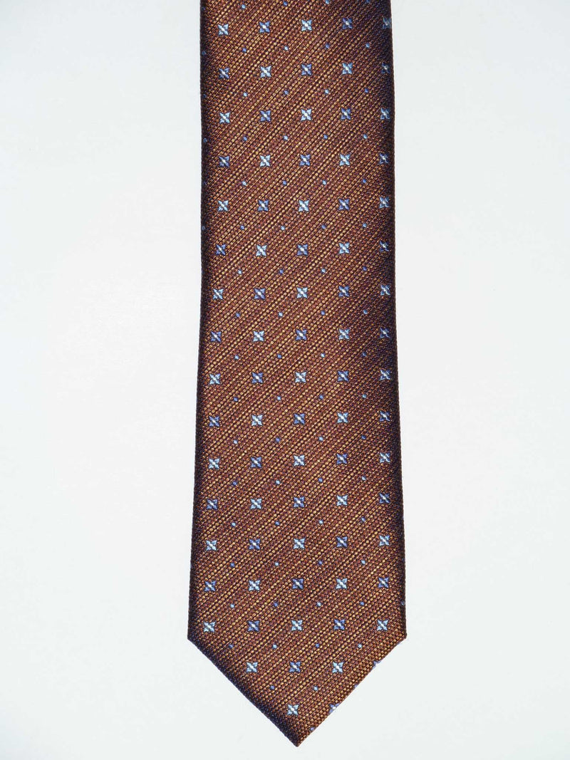 Krawatte, 100% Seide, 7,5cm, Minimal, terra-blau changierend