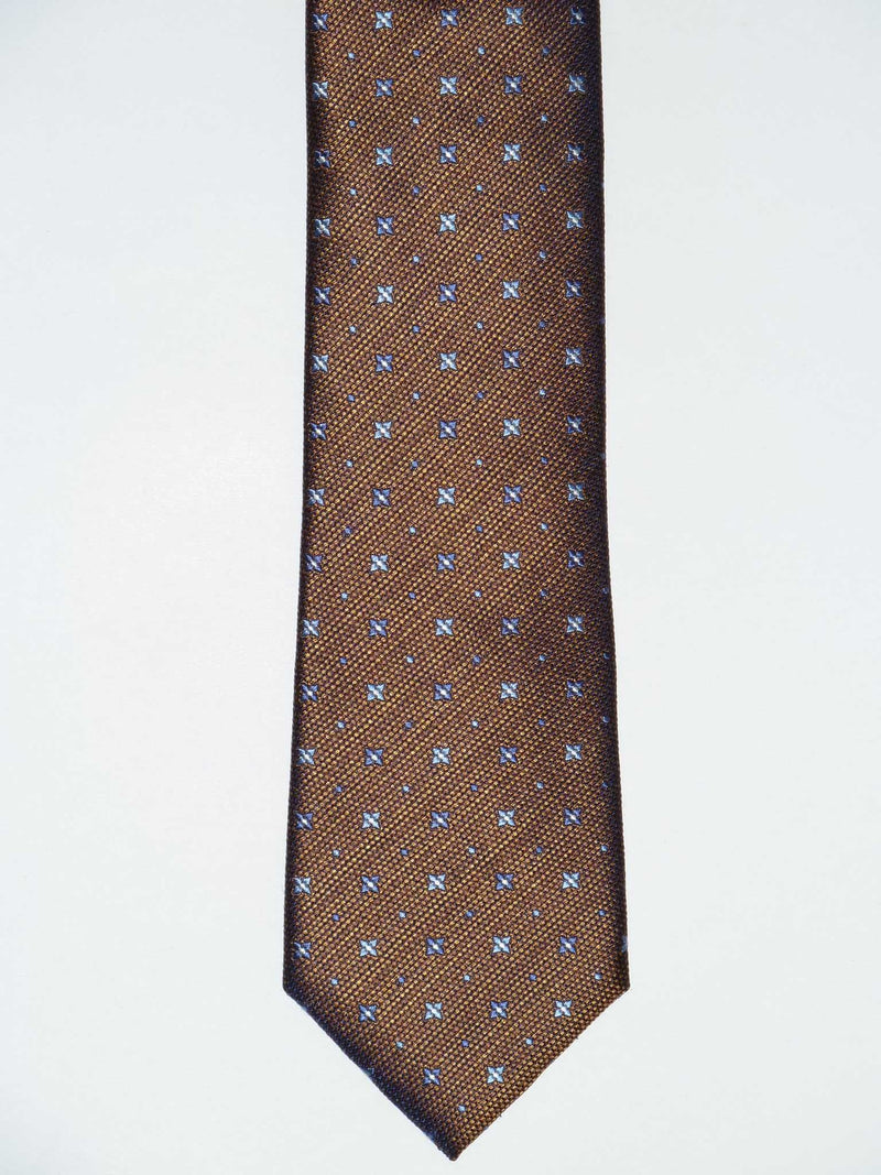 Krawatte, 100% Seide, 7,5cm, Minimal, messing-blau changierend