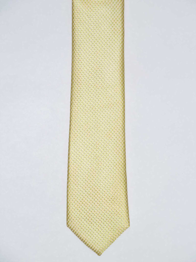 Krawatte, 100% Seide, 6cm slim, Gepunktet Uninah, Gelb