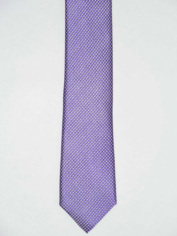 Krawatte, 100% Seide, 6cm slim, Gepunktet Uninah, Lila