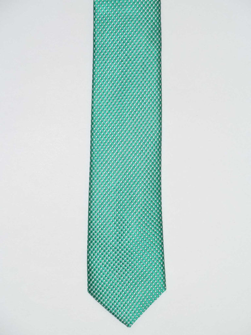 Krawatte, 100% Seide, 6cm slim, Gepunktet Uninah, Smaragd