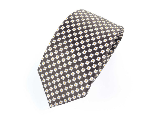 Krawatte, 100% Seide, 7,5cm, Minimal, Dunkelbraun