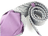 Krawatte, 100% Seide, 7,5cm, Minimal, Hellgrau
