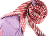 Krawatte, 100% Seide, 7,5cm, Streifen, Rot