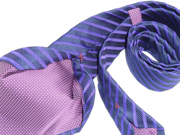 Krawatte, 100% Seide, 7,5cm, Streifen, Lila
