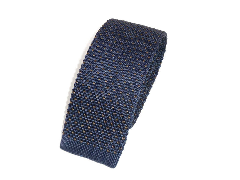 Krawatte, 100% Seide, gestrickt, 6cm slim, Minimal, Dunkelblau